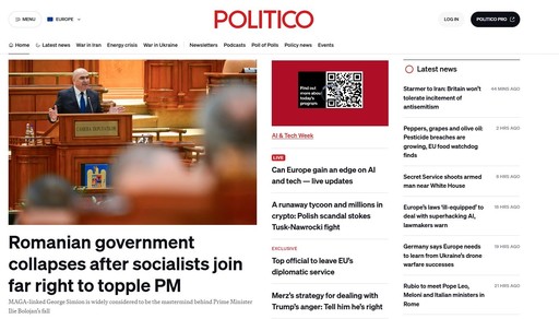 UPDATE - MOŢIUNE DE CENZURĂ - Presa internaţională preia în regim de breaking news informaţia despre căderea guvernului Bolojan