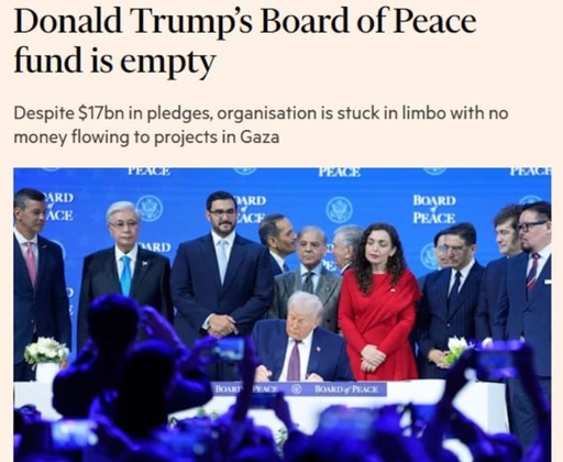 Consiliul Păcii al lui Trump n-a primit nicio finanţare şi este împomolit în probleme juridice, dezvăluie Financial Times
