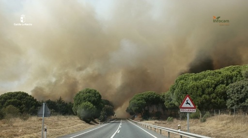Un nou incendiu de pădure în Spania, la Almorox, în apropiere de Toledo, la sud-vest de Madrid, conduce la evacuarea mai multor comune şi izolarea uneia în regiunea capitalei spaniole