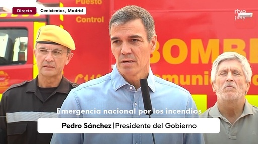 Prioritatea este ”salvarea vieţilor”, anunţă premierul spaniol Pedro Sanchez la Cenicientos, în zona incendiilor, la vest de Madrid, după ce două incendii au fuzionat într-un sinistru uriaş şi ameninţă să se unească cu al treilea în apropiere de Avila. în Castilia şi Leon