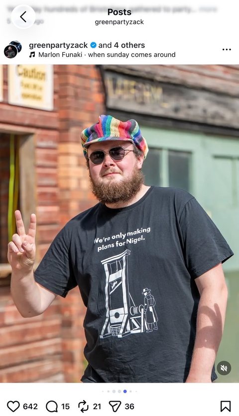 Scandal între politicieni din cauza unei postări controversate cu o ghilotină. Liderul Partidului Verde din Marea Britanie a fost denunţat la poliţie de formaţiunea Reform UK a lui Nigel Farage