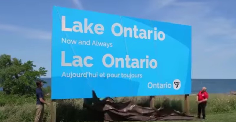 Canada instalează un panou mare cu numele Lacului Ontario, o nouă replică la adresa SUA - VIDEO