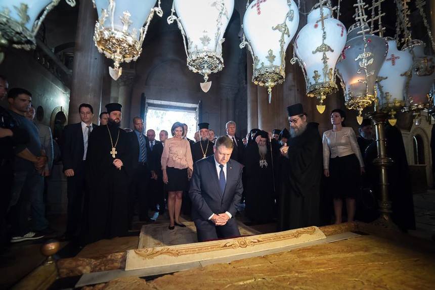 Klaus şi Carmen Iohannis au vizitat Mormântul Sfânt din Ierusalim. GALERIE FOTO