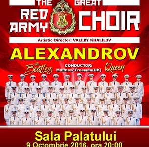 Corul Armatei Roşii va concerta pe 9 octombrie la Sala Palatului
