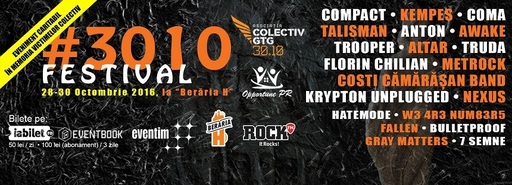Trupele Compact, Coma şi Altar cântă în memoria victimelor incendiului din Colectiv, la #3010 Festival