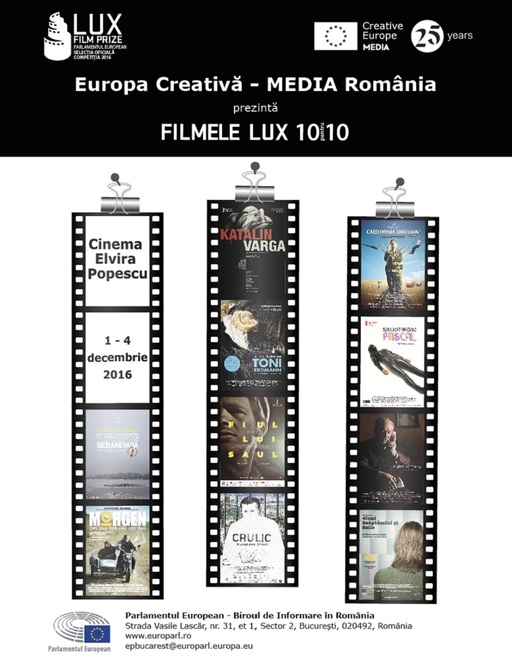 ”Filmele LUX. 10 pentru 10”, între 1 şi 4 decembrie, la cinema Elvire Popesco
