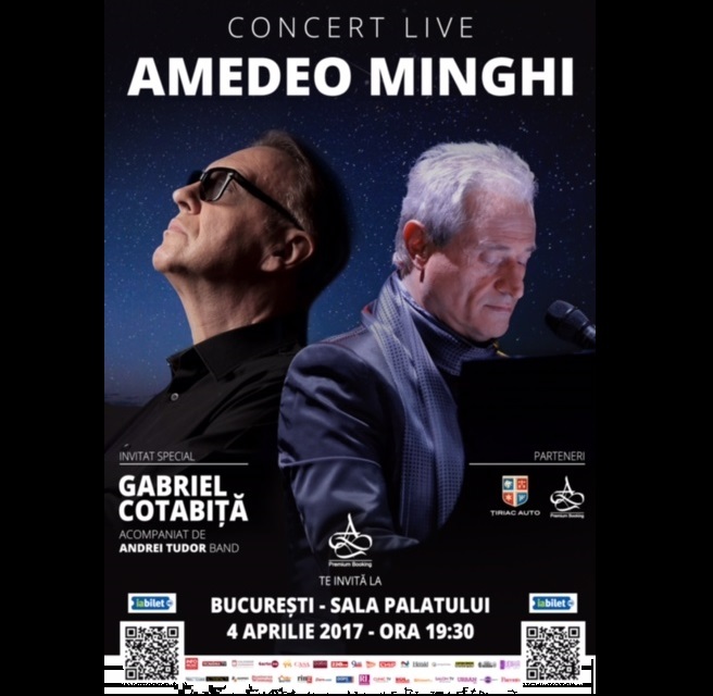 Artistul italian Amedeo Minghi şi Gabriel Cotabiţă vor susţine un concert la Sala Palatului în 2017