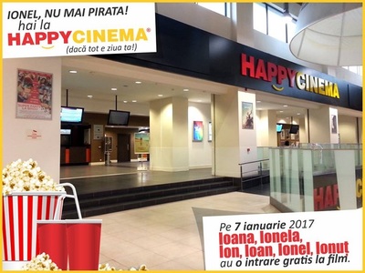 Lanţul de cineplexuri HappyCinema va oferi sărbătoriţilor de Sfântul Ion acces gratuit la un film la alegere 