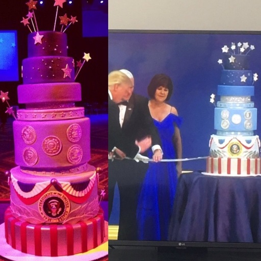 Tortul de nouă etaje de la învestirea lui Donald Trump arată exact ca al lui Obama de acum patru ani