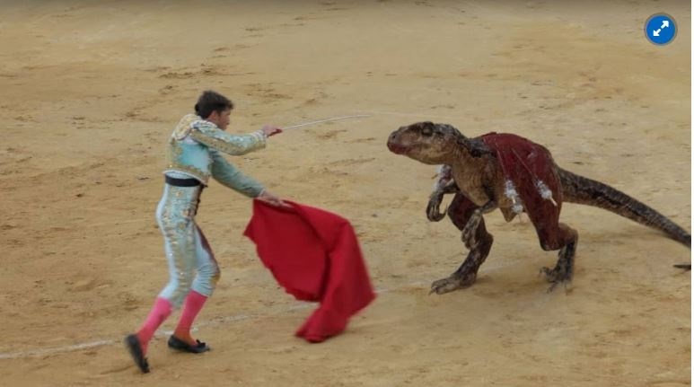 Dinozauri în arenă - O campanie-şoc a unei federaţii franceze care militează pentru interzicerea coridelor. VIDEO