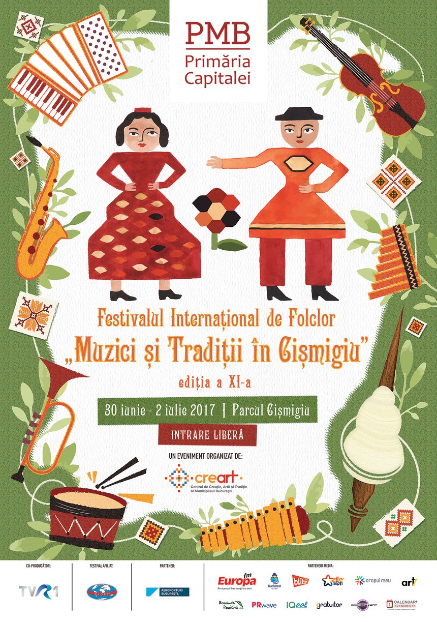 Festivalul internaţional de folclor în weekend, în Bucureşti: Parada costumelor populare, târg meşteşugăresc şi concerte ale lui Gheorghe Zamfir şi Zdob şi Zdub