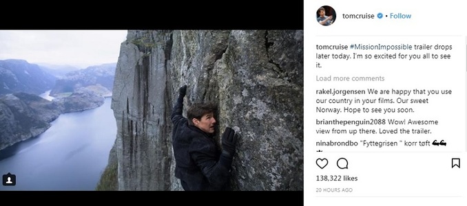 Tom Cruise se întoarce la rolul Ethan Hunt în "Mission: Impossible-Fallout". Secvenţe din noul trailer, proiectate la finala Super Bowl - VIDEO
