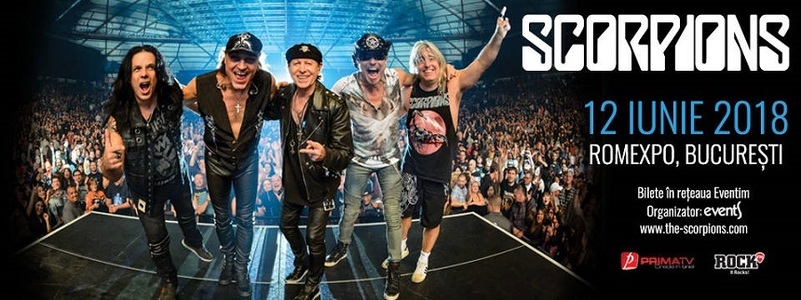 Scorpions concertează pe 12 iunie la Bucureşti, în cadrul Crazy World Tour. Bilete disponibile în pre-sale din 19 martie