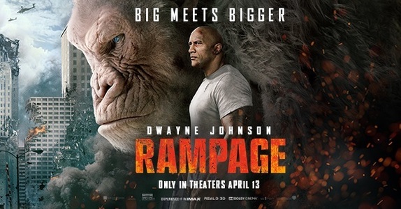 Filmul „Rampage”, cu Dwayne Johnson, a debutat pe primul loc în box office-ul nord-american, cu încasări de 34,5 milioane de dolari
