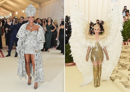 Rihanna, Katy Perry şi alte vedete au purtat ţinute inspirate de zeiţe, îngeri, dar şi de Papă la Gala Met 2018, a cărei temă a fost religia catolică - FOTO