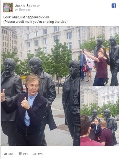 Paul McCartney şi James Corden, surprinşi filmând pentru "Carpool Karaoke" pe străzile din Liverpool