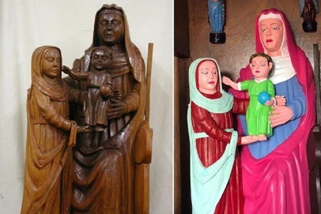 Restaurare eşuată pentru trei sculpturi religioase din Spania

