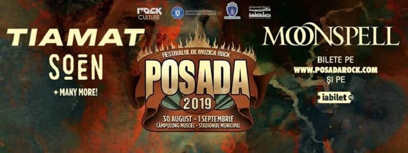 Festivalul Posada 2019, între 30 august şi 1 septembrie. Tiamat, Moonspell şi Soen, primele trupe anunţate