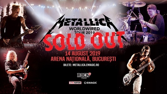 Promoterul Emagic anunţă ca sold-out concertul Metallica de la Bucureşti din 2019