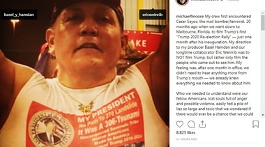 Michael Moore a dezvăluit o înregistrare video de la o manifestaţie pro-Trump cu suspectul care a trimis bombele artizanale - VIDEO