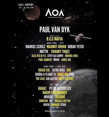 Paul van Dyk, Markus Schulz şi BUG Mafia, la Arad Open Air Festival