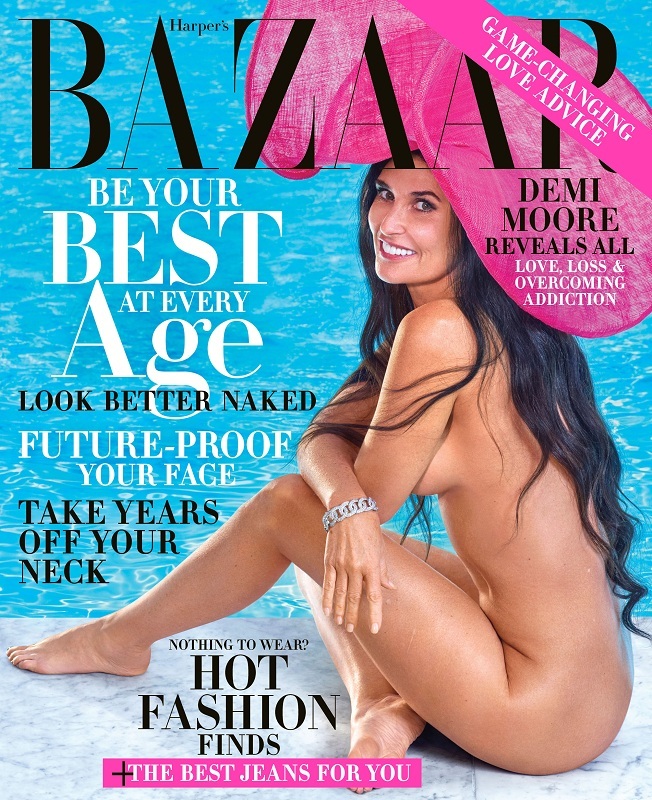 Demi Moore a pozat nud pentru coperta revistei Harper's Bazaar