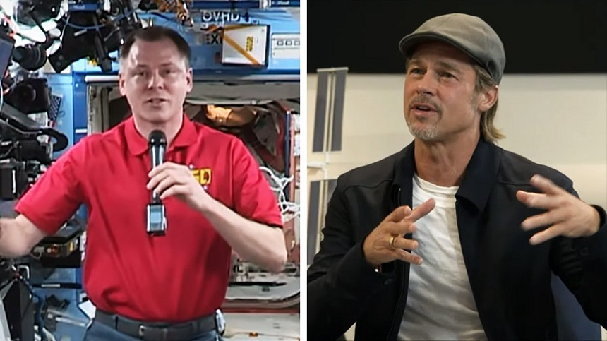 Brad Pitt, în duplex cu un astronaut de la sediul NASA: Cine pune muzica în spaţiu?