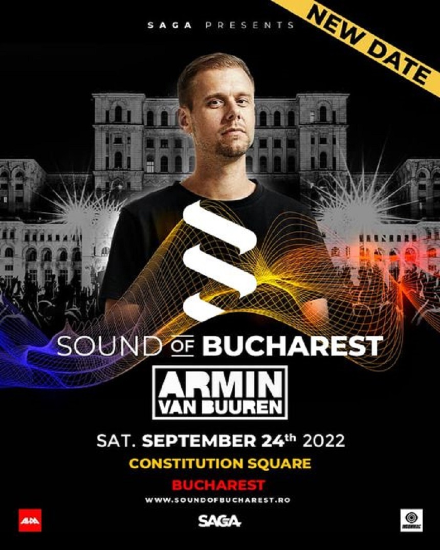 Sound of Bucharest se reprogramează -  cel mai mare solo show Armin van Buuren, amânat pentru 24 septembrie 2022