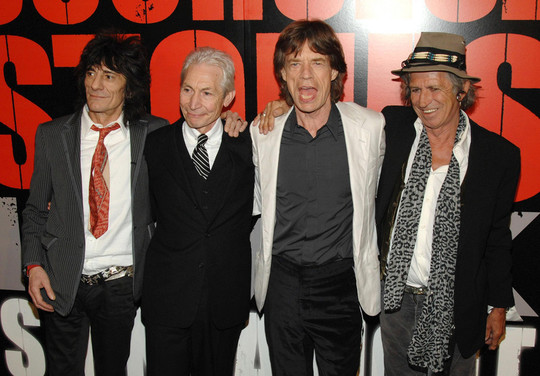 The Rolling Stones - Ronnie Wood, Charlie Watts, Mick Jagger şi Keith Richards