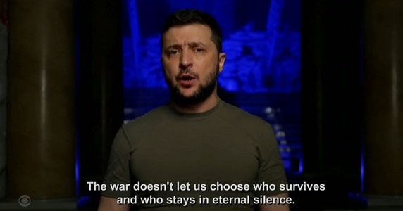 Premiile Grammy: Preşedintele ucrainean Zelenski a apărut într-un videoclip înregistrat: "Spuneţi adevărul despre război pe reţelele voastre de socializare, la televizor" - VIDEO