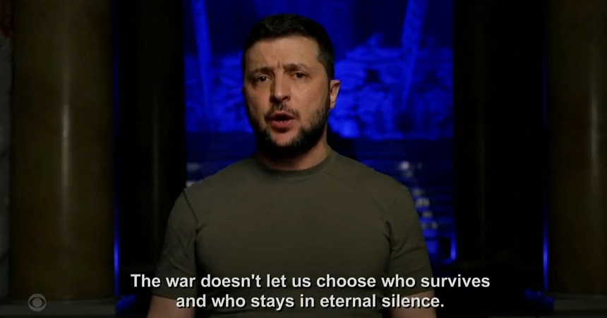 Premiile Grammy: Preşedintele ucrainean Zelenski a apărut într-un videoclip înregistrat: "Spuneţi adevărul despre război pe reţelele voastre de socializare, la televizor" - VIDEO