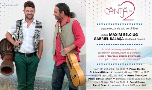 Agape muzicale în parcurile din sectorul 2 al Capitalei, de vineri. Maxim Belciug şi Gabriel Bălaşa vor susţine şase concerte