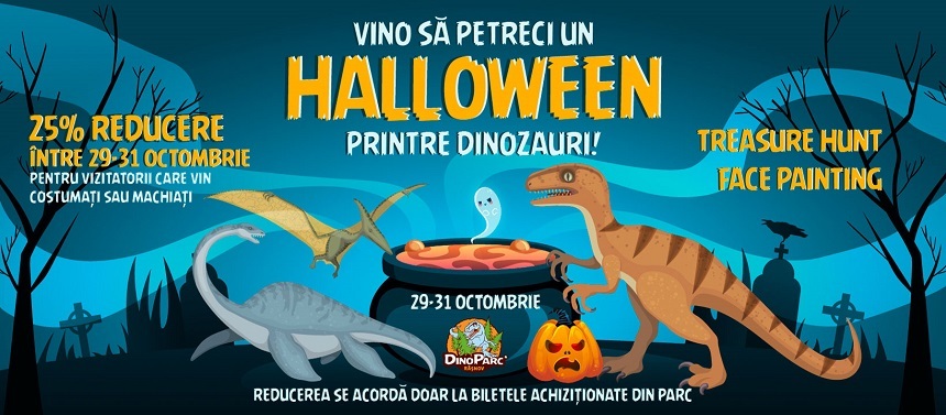 Halloween la Dino Parc Râşnov - Tururi de noapte şi 25% reducere la bilete pentru vizitatorii care vor veni costumaţi