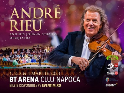 Violonistul şi compozitorul André Rieu va susţine patru concerte consecutive pe scena BT-Arena din Cluj-Napoca