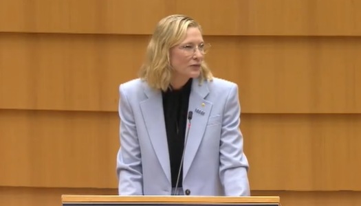 În Parlamentul European, Cate Blanchett a cerut "eliberarea imediată a tuturor civililor ţinuţi ostatici" - VIDEO