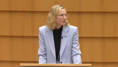În Parlamentul European, Cate Blanchett a cerut "eliberarea imediată a tuturor civililor ţinuţi ostatici" - VIDEO