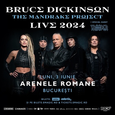 Trooper va cânta în deschiderea concertului lui Bruce Dickinson - The Mandrake Project de la Arenele Romane