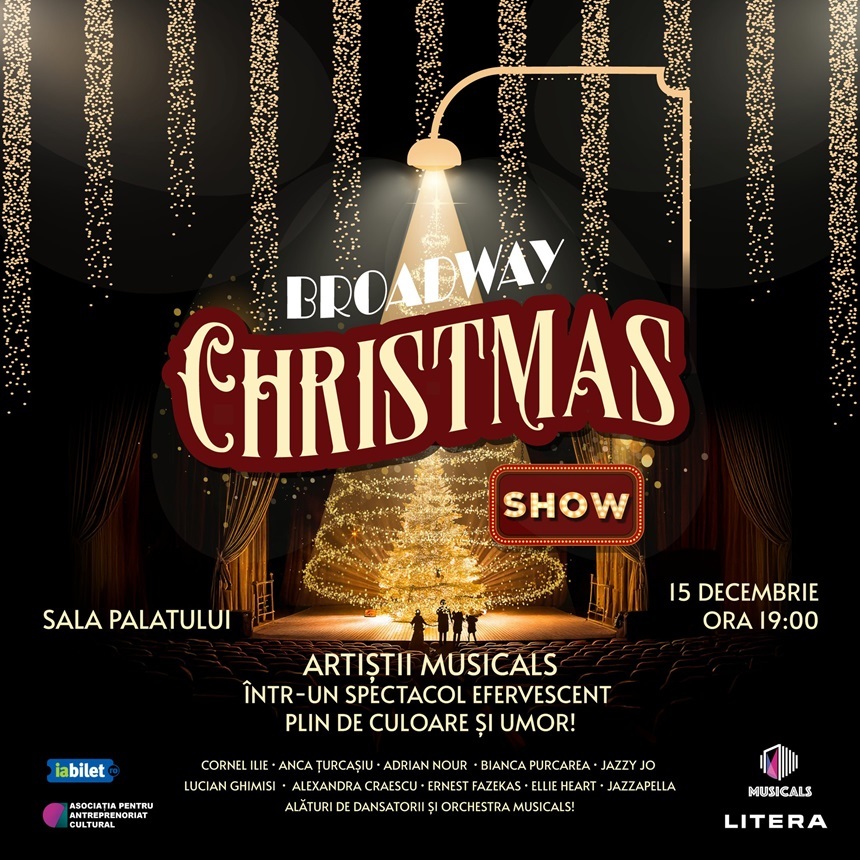 Broadway Christmas Show, cu muzică, dans şi teatru, în 15 decembrie la Sala Palatului