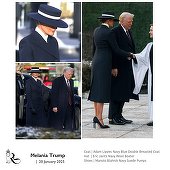 ZIUA ÎNVESTIRII - Melania Trump a purtat o pălărie cu boruri largi care i-a acoperit ochii, ţinuta completă fiind semnată de designeri americani