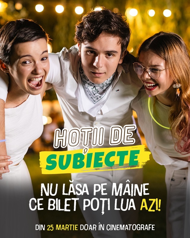 Biletele pentru filmul cu şi despre liceeni „Hoţii de subiecte”, disponibile online