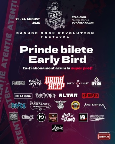 Legendara trupă Uriah Heep va concerta la festivalul Danube Rock Revolution de la Galaţi