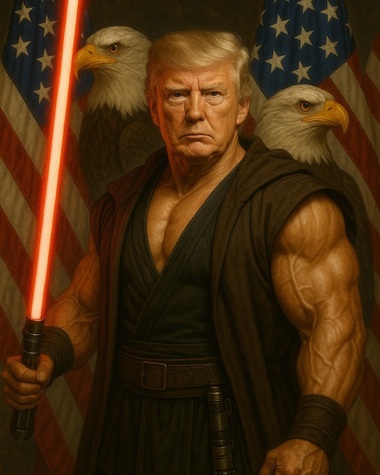 Casa Albă a publicat o imagine generată de inteligenţa artificială a lui Trump ca Jedi: "La mulţi ani de 4 mai pentru voi toţi"