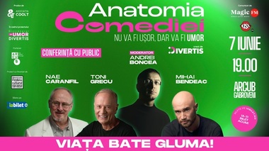 Toni Grecu, Bogdan Naumovici, Nae Caranfil, Mihai Bendeac, Ioana State, Codin Maticiuc vor analiza starea comediei din ultimii 50 de ani în trei podcasturi la ARCUB