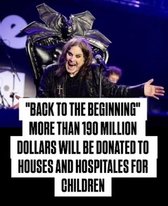 Concertul final al formaţiei Black Sabbath şi Ozzy Osbourne a strâns 140 de milioane de lire sterline pentru trei organizaţii caritabile