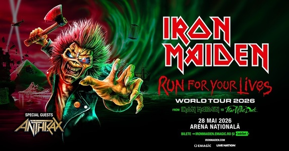 Trupa Anthrax va cânta în deschiderea concertului Iron Maiden de la Bucureşti