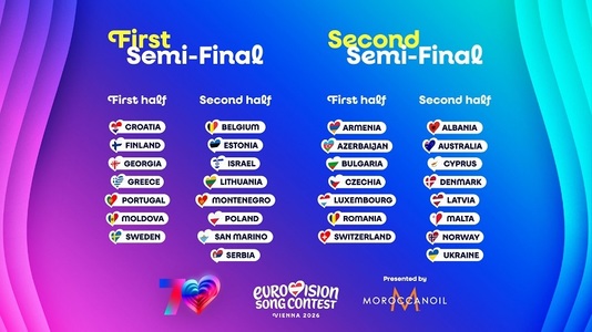 Eurovision - România va concura în a doua semifinală, în 14 mai
