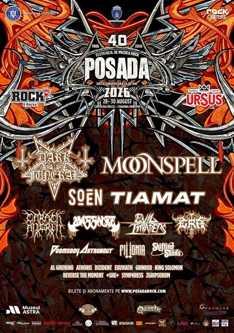 Posada Rock Festival 2026 - Dark Funeral, Moonspell, Tiamat, Soen, Doomsday Astronaut şi Carach Angren, în line-up