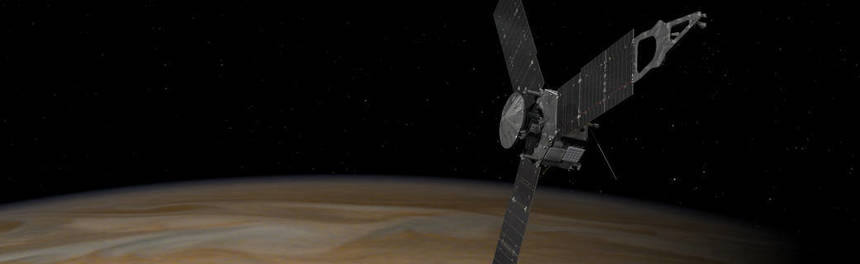 Sonda spaţială Juno s-a apropiat pentru prima dată de Jupiter