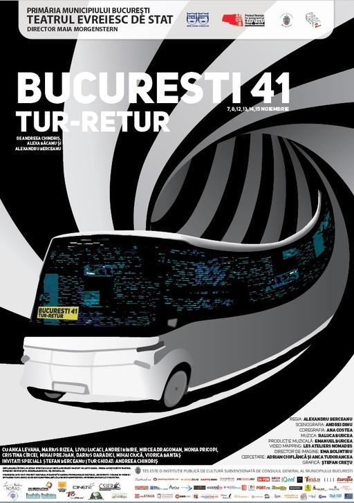 Tur teatral cu autocarul între Sinagoga Mare şi Liceul Ciocanul, la vizionarea spectacolului ”Bucureşti 41-Tur Retur” de la TES