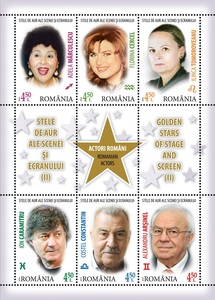 Ion Caramitru şi Adela Mărculescu, între personalităţile cărora Romfilatelia le dedică timbre în seria ”Stele de aur ale scenei şi ecranului”